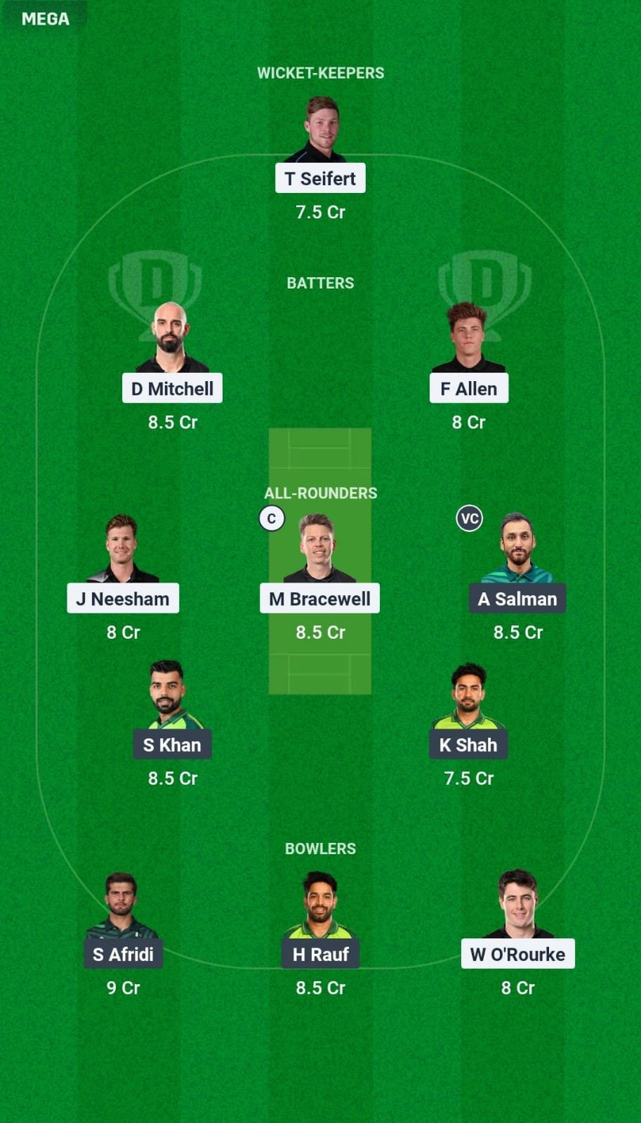 NZ vs PAK Dream 11